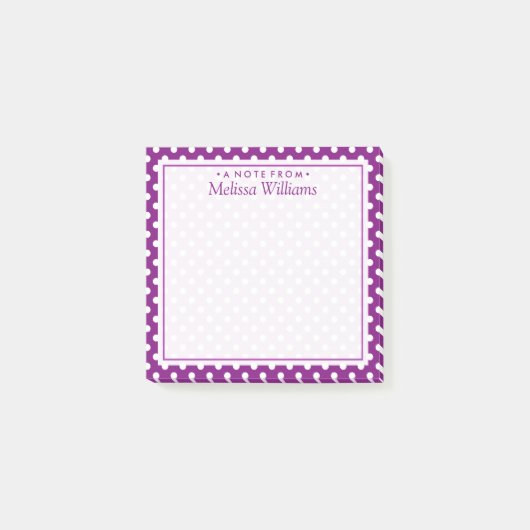 Post-it® Votre texte | Motif de point de polka (Devant)