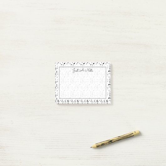 Post-it® Votre texte | Notes musicales (Sur un bureau)