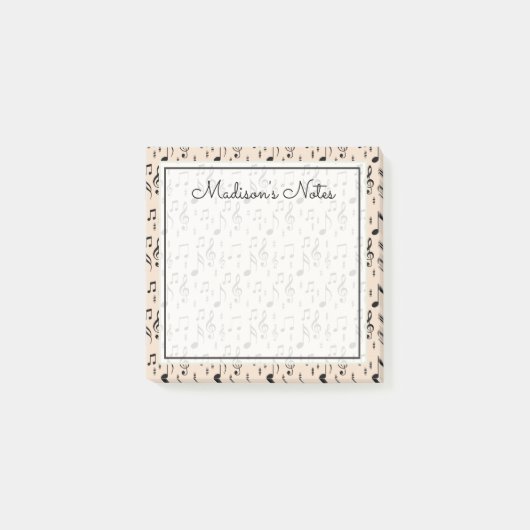 Post-it® Votre texte | Notes musicales (Devant)