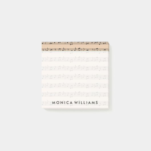 Post-it® Votre texte | Notes musicales (Devant)