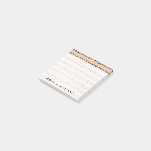Post-it® Votre texte | Notes musicales (Incliné)
