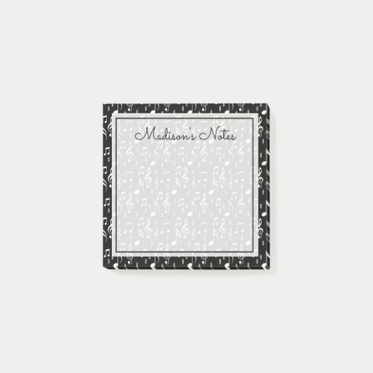 Post-it® Votre texte | Notes musicales (Devant)