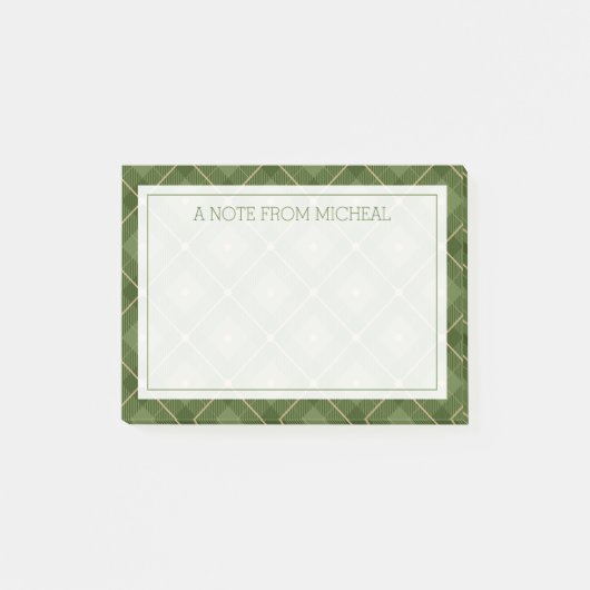 Post-it® Votre texte | Plaid vert (Devant)