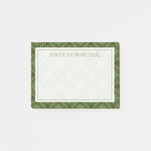 Post-it® Votre texte Plaid vert