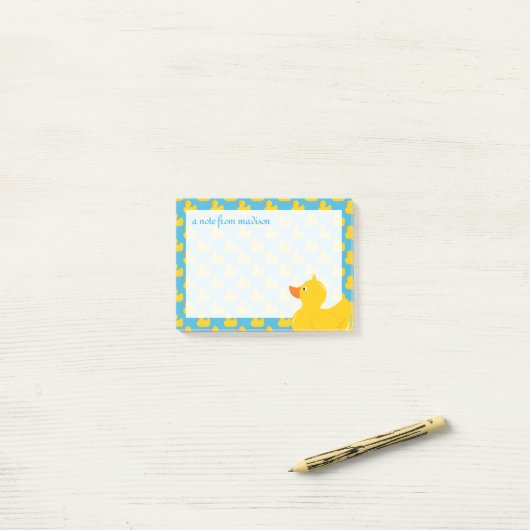 Post-it® Votre texte | Rubber Ducky (Sur un bureau)