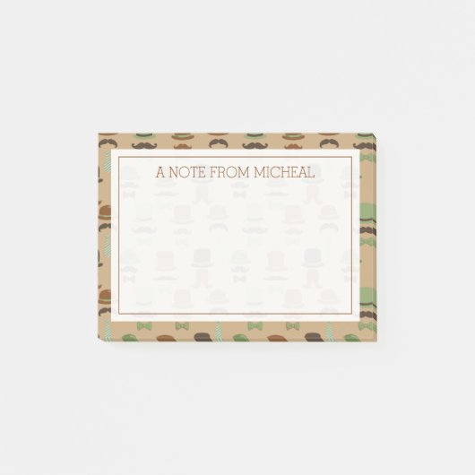 Post-it® Votre texte | Top Hat Moustache (Devant)