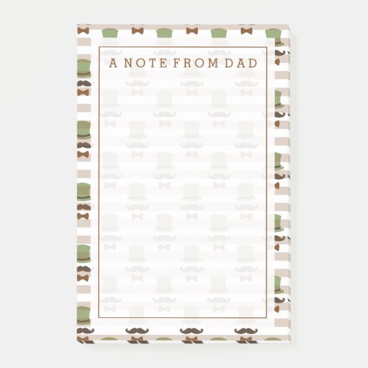 Post-it® Votre texte | Top Hat Moustache (Devant)