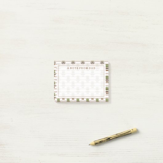 Post-it® Votre texte | Top Hat Moustache (Sur un bureau)