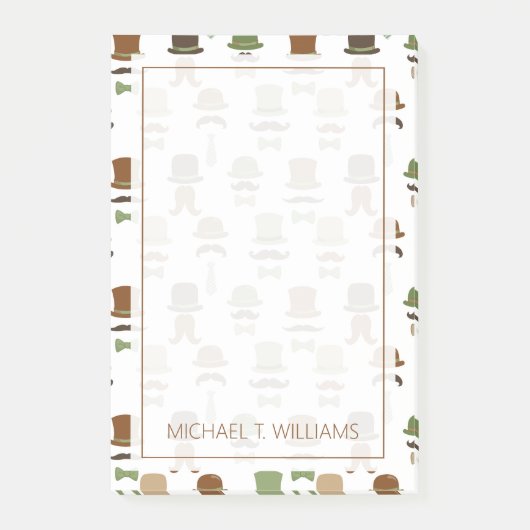 Post-it® Votre texte | Top Hat Moustache (Devant)