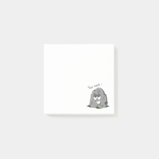 Post-it® Vous assurez ! Drôle pierre grise de dessin animé (Devant)