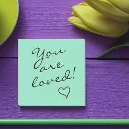 Post-it® Vous êtes aimé Vert avec cœur Positif