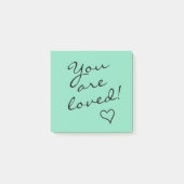 Post-it® Vous êtes aimé Vert avec cœur Positif (Devant)