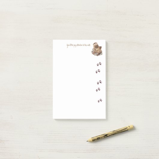 Post-it® Vous Otter prêtez attention à cette Note Mignonne  (Sur un bureau)