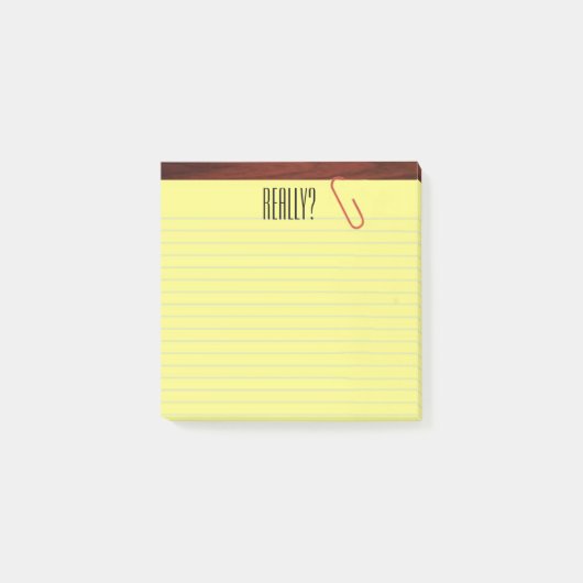 Post-it® "Vraiment ?" Tampon sur 3X3 drôle de bureau (Devant)