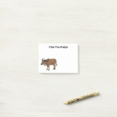 Post-it® Water buffalo with flowers (Sur un bureau)