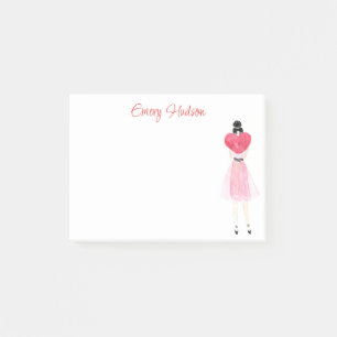 Post-it® Watercolor Coeur Fashion Girl