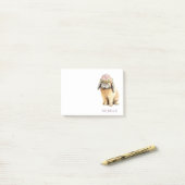 Post-it® Watercolor Floral Bunny Rabbit Personalized (Sur un bureau)