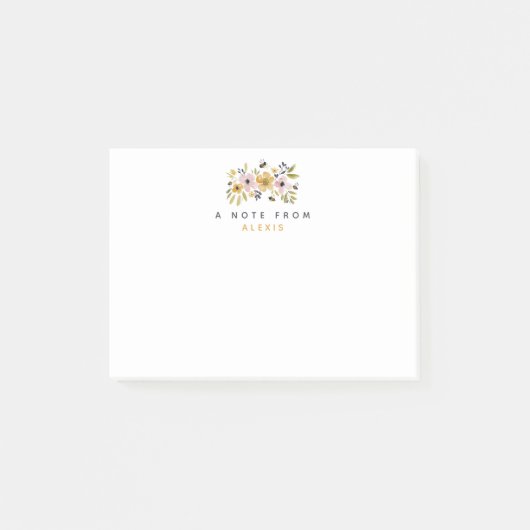 Post-it® Watercolor Flowers & Bees Personalized (Devant)