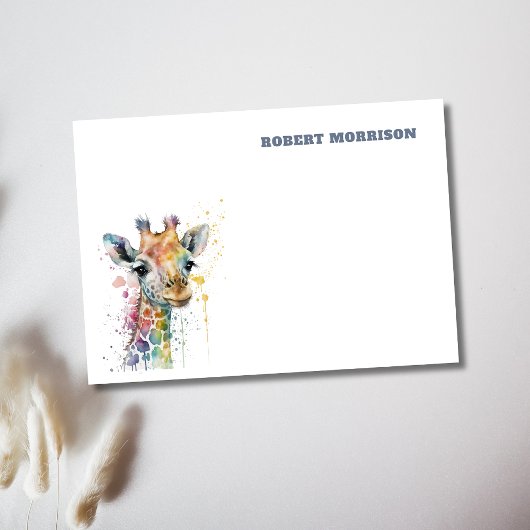 Post-it® Watercolor Giraffe Minimalist Personalized