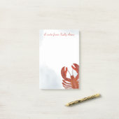 Post-it® Watercolor Red Lobster Personalized (Sur un bureau)