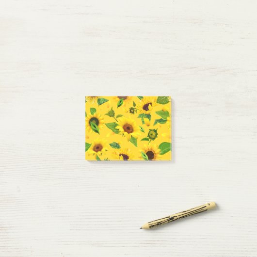 Post-it® Watercolor Sunflower 3 (Sur un bureau)