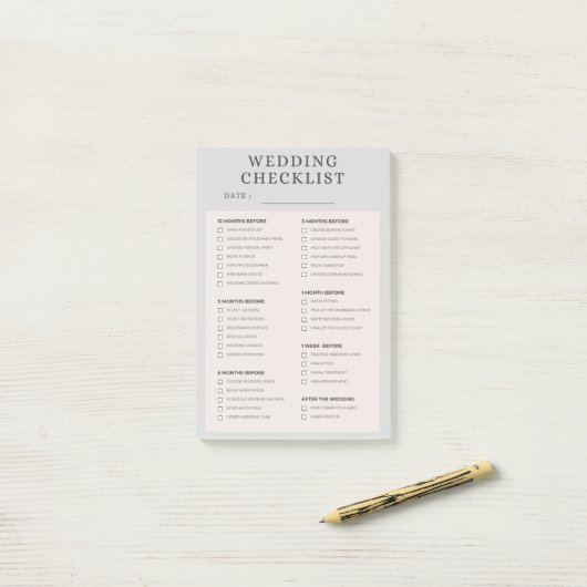 Post-it® wedding checklist (Sur un bureau)