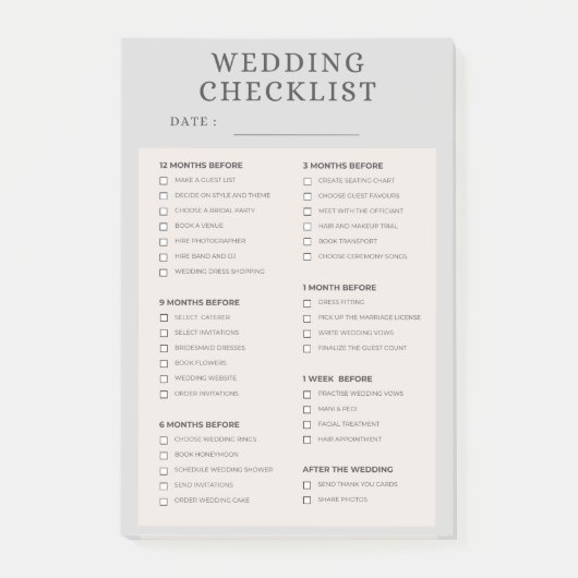Post-it® wedding checklist (Devant)