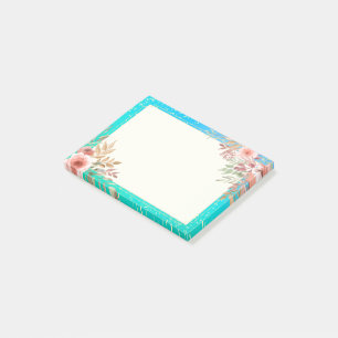 Post-it® Wedding shower Floral Turquoise or Confetti Polka
