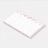 Post-it® Weekly Planner avec nom de motif rose vif (Incliné)