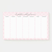 Post-it® Weekly Planner avec nom de motif rose vif (Devant)