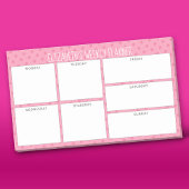 Post-it® Weekly Planner avec nom de motif rose vif