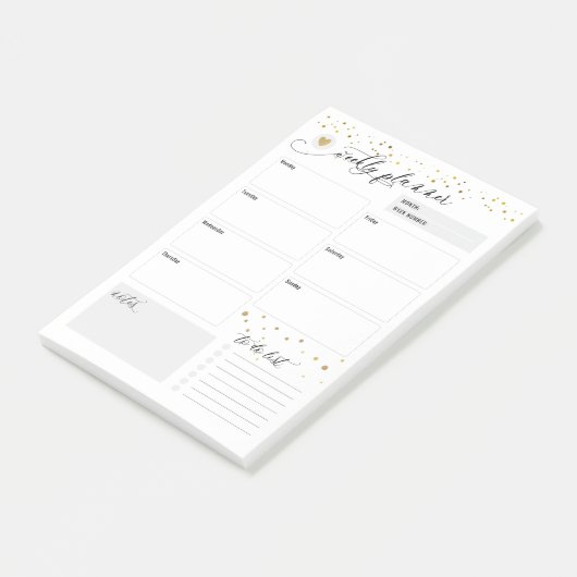 Post-it® Weekly Planner Heart Scatter Gold (Incliné)