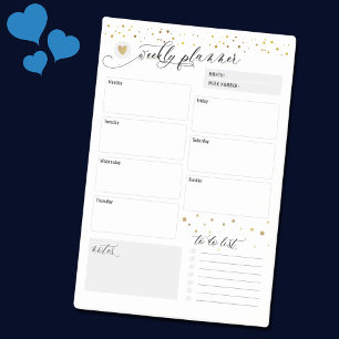Post-it® Weekly Planner Heart Scatter Gold