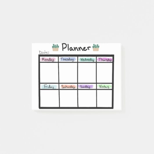 Post-it® Weekly Planner Post it Notes (Devant)
