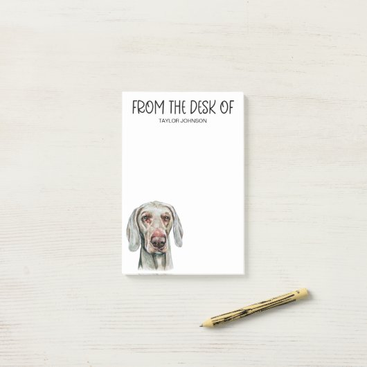 Post-it® Weimaraner Lover (Sur un bureau)