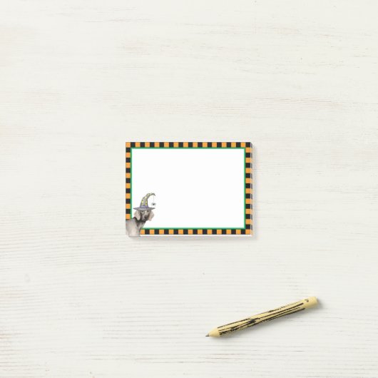 Post-it® Weimaraner Witch (Sur un bureau)