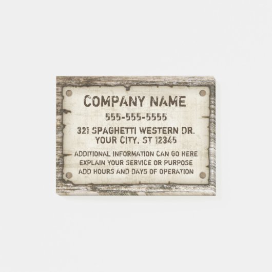 Post-it® Western Vintage Custom Contact (Devant)