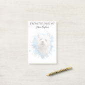 Post-it® Westie Lover Monogrammed Dog  (Sur un bureau)