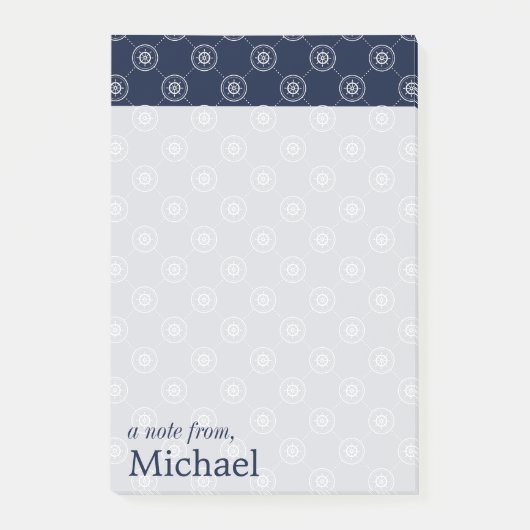 Post-it® Wheel Pattern de capitaine | ajoutent votre nom (Devant)