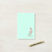Post-it® Whimsical Bunny and Bear Riding a Bike (Sur un bureau)