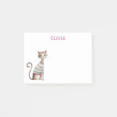 Post-it® Whimsical Chat Maman Amoureux des chats Aquarelle (Devant)