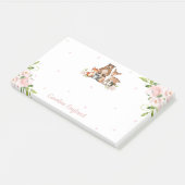 Post-it® Whimsical Chic Blush Floral Bois Animaux (Incliné)