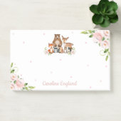 Post-it® Whimsical Chic Blush Floral Bois Animaux (Bureau)