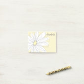 Post-it® Whimsical daisy - add your name yellow gray (Sur un bureau)