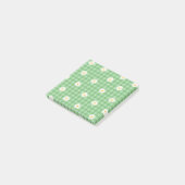 Post-it® Whimsical Green Daisy Buffalo Plaid Retro (Incliné)