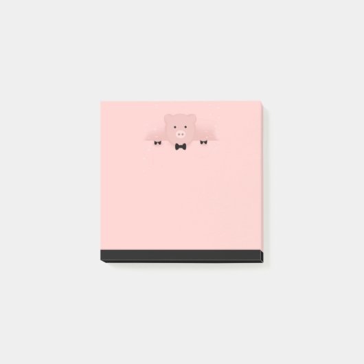 Post-it® Whimsical pink pig cute Farm Animal (Devant)