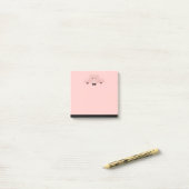 Post-it® Whimsical pink pig cute Farm Animal (Sur un bureau)