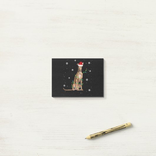 Post-it® Whippet Christmas Light mignet Père Noël Whippet X (Sur un bureau)