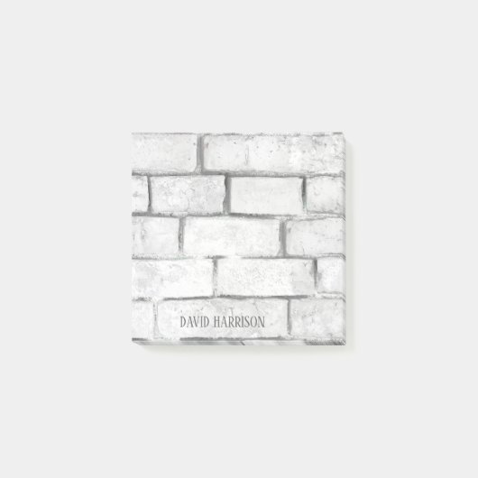 Post-it® White Brick Wall Ajouter un nom 3x3 (Devant)