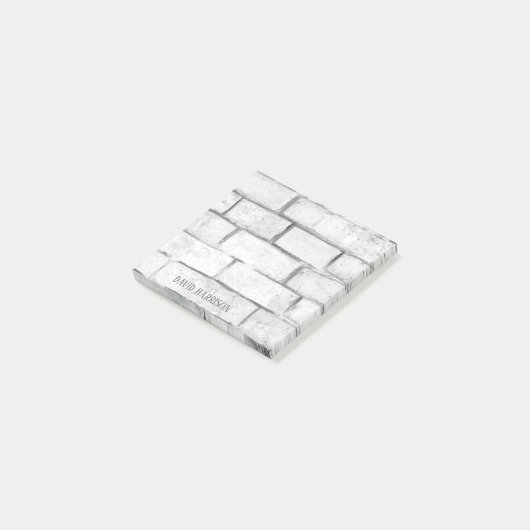 Post-it® White Brick Wall Ajouter un nom 3x3 (Incliné)